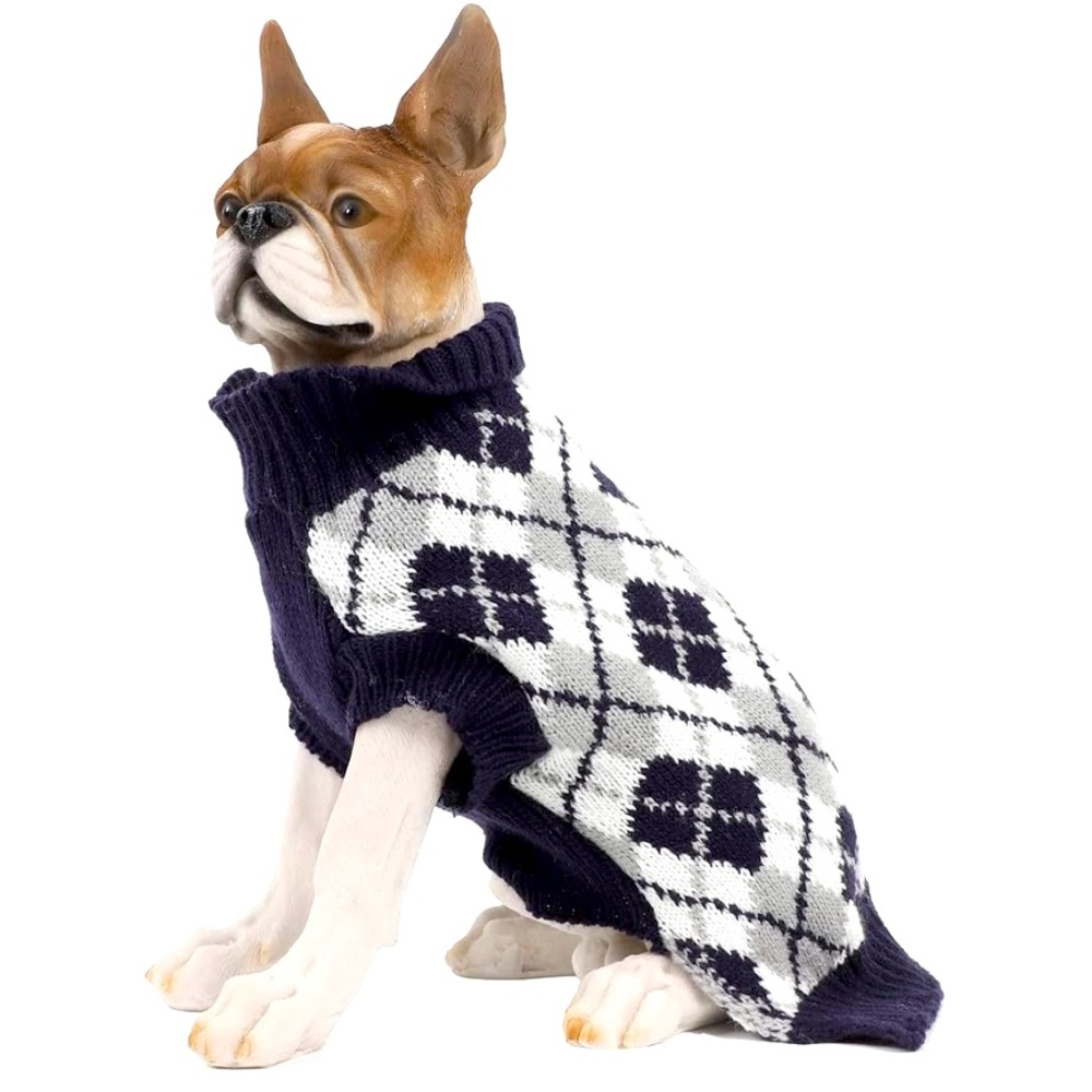 DIAMOND PLAID DOG SWEATER